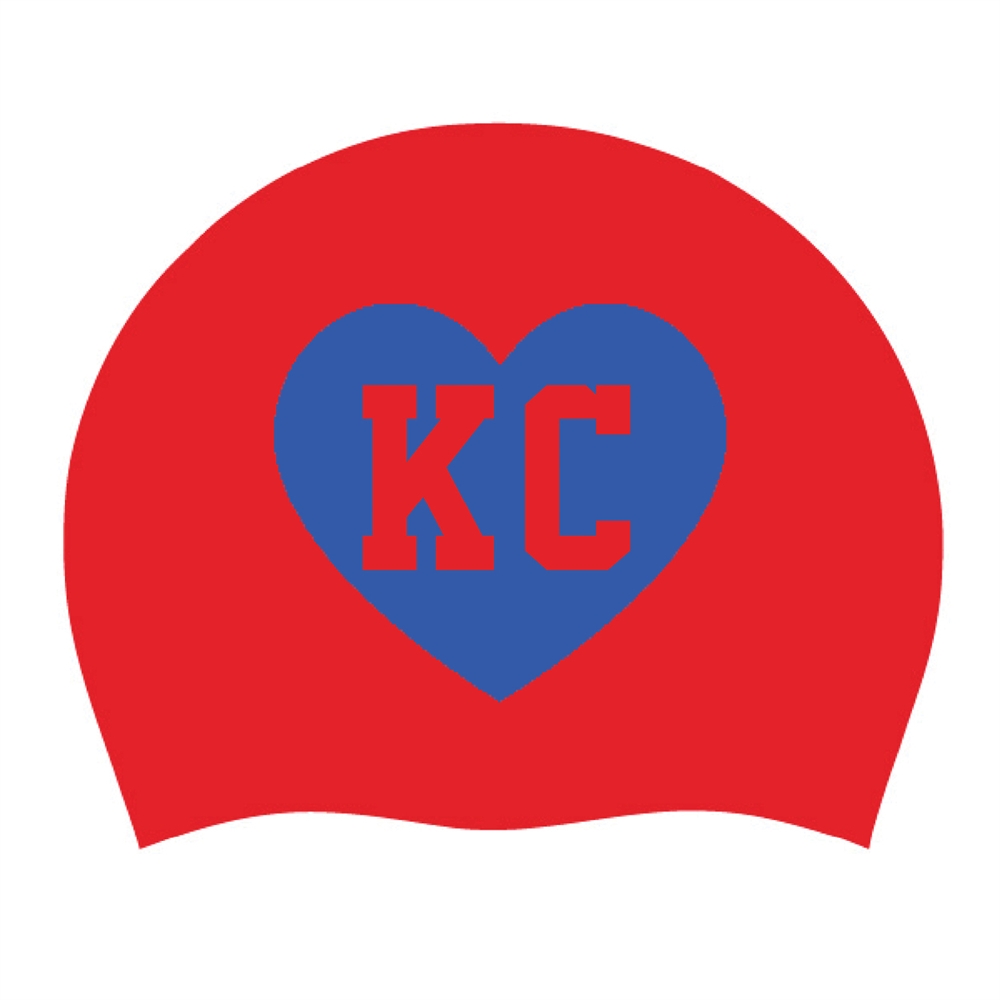 KC Heart Silicone Swim Cap - Multiple colors