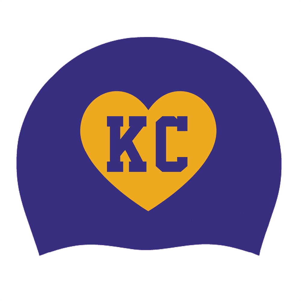 KC Heart Silicone Swim Cap - Multiple colors